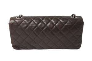 CHANEL シャネル イーストウエスト チェーンショルダーバッグ 10番台 2006年 ラムスキン ブラウン シルバー金具 美品 中古 67632
