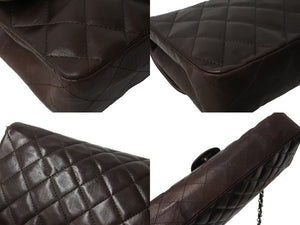 CHANEL シャネル イーストウエスト チェーンショルダーバッグ 10番台 2006年 ラムスキン ブラウン シルバー金具 美品 中古 67632