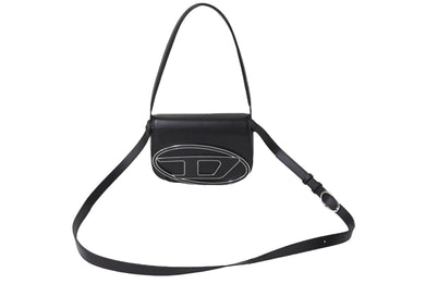 DIESEL ディーゼル ショルダーバッグ 1dr レザークロスボディバッグ X08396PR818 ブラック シルバー金具 美品 中古 67637