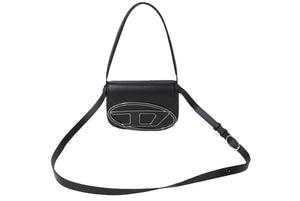 DIESEL ディーゼル ショルダーバッグ 1dr レザークロスボディバッグ X08396PR818 ブラック シルバー金具 美品 中古 67637