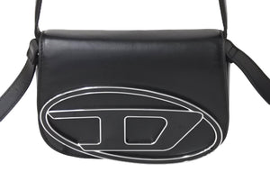 DIESEL ディーゼル ショルダーバッグ 1dr レザークロスボディバッグ X08396PR818 ブラック シルバー金具 美品 中古 67637
