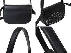DIESEL ディーゼル ショルダーバッグ 1dr レザークロスボディバッグ X08396PR818 ブラック シルバー金具 美品 中古 67637