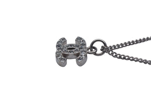 極美品 CHANEL シャネル ネックレス ココマーク シルバー メタル ラインストーン B10V刻印 重量5.8g 全長42.5cm 中古 67651