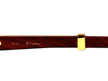 Load image into Gallery viewer, 極美品 CARTIER カルティエ メガネ アイウェア 140b サイズ58□18 ウッドテンプル ゴールド シルバー ブラウン 度入り 中古 67653