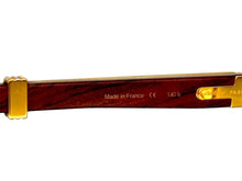 Load image into Gallery viewer, 極美品 CARTIER カルティエ メガネ アイウェア 140b サイズ58□18 ウッドテンプル ゴールド シルバー ブラウン 度入り 中古 67653
