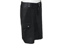 Load image into Gallery viewer, CHROME HEARTS クロムハーツ スカート クロスボタン ダガージップ レザー シルバー金具 ブラック 美品 中古 67704