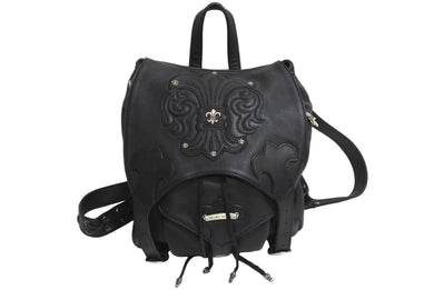 CHROME HEARTS クロムハーツ BSフレア リュック デイパック ラガープリント スクロールロゴ ブラック シルバー925 美品 中古 67706