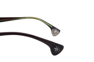 CHROME HEARTS SNEAKY PETE クロムハーツ メガネ フレーム無し サイズ53□16-145 プラスチック シルバー金具 ブラウン グリーン 美品 中古 67708