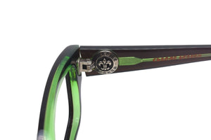 CHROME HEARTS SNEAKY PETE クロムハーツ メガネ フレーム無し サイズ53□16-145 プラスチック シルバー金具 ブラウン グリーン 美品 中古 67708
