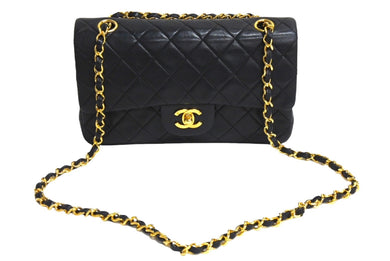 CHANEL シャネル マトラッセ 23 Wフラップ チェーン ショルダーバッグ ブラック 1番台 ラムスキン ココマーク ゴールド金具 美品 中古 67715