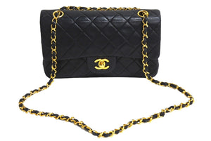 CHANEL シャネル マトラッセ 23 Wフラップ チェーン ショルダーバッグ ブラック 1番台 ラムスキン ココマーク ゴールド金具 美品 中古 67715