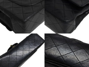 CHANEL シャネル マトラッセ 23 Wフラップ チェーン ショルダーバッグ ブラック 1番台 ラムスキン ココマーク ゴールド金具 美品 中古 67715