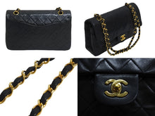 Load image into Gallery viewer, CHANEL シャネル マトラッセ 25 ショルダーバッグ ダブルフラップ 3番台 ラムスキン ブラック ゴールド 美品 中古 67716