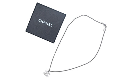 極美品 CHANEL シャネル ネックレス A28942Y02003 ココマーク シルバー メタル ラインストーン 10V刻印 重量5.6g 全長42.5cm 中古 67718
