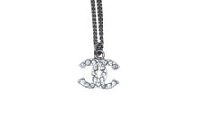 Load image into Gallery viewer, 極美品 CHANEL シャネル ネックレス A28942Y02003 ココマーク シルバー メタル ラインストーン 10V刻印 重量5.6g 全長42.5cm 中古 67718