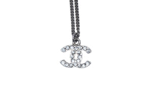 極美品 CHANEL シャネル ネックレス A28942Y02003 ココマーク シルバー メタル ラインストーン 10V刻印 重量5.6g 全長42.5cm 中古 67718
