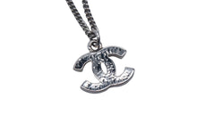 Load image into Gallery viewer, 極美品 CHANEL シャネル ネックレス A28942Y02003 ココマーク シルバー メタル ラインストーン 10V刻印 重量5.6g 全長42.5cm 中古 67718