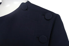 Load image into Gallery viewer, 極美品 Christian Dior クリスチャンディオール 半袖ワンピース 7E21632A1166 サイズ36 ネイビー ウール シルク 中古 4c067731