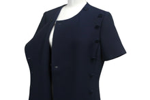 Load image into Gallery viewer, 極美品 Christian Dior クリスチャンディオール 半袖ワンピース 7E21632A1166 サイズ36 ネイビー ウール シルク 中古 4c067731
