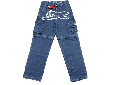 新品未使用 BILLIONAIREBOYSCLUB ビリオネアボーイズクラブ ICECREAM アイスクリーム 2WAYWASHEDDENIM CARGOPANTS サイズM ブルー 67739