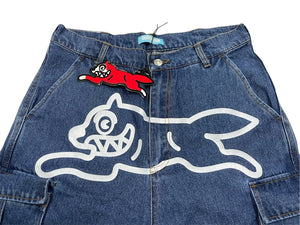 新品未使用 BILLIONAIREBOYSCLUB ビリオネアボーイズクラブ ICECREAM アイスクリーム 2WAYWASHEDDENIM CARGOPANTS サイズM ブルー 67739
