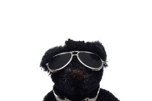 PRADA プラダ メタルベア キーホルダー チャーム クマ スタッズ 留め ブラック シルバー金具 美品 中古 4c067743 