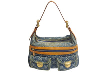 Load image into Gallery viewer, LOUIS VUITTON ルイヴィトン バギーPM ショルダーバッグ M95049 モノグラムデニム ゴールド金具 ブルー 美品 中古 4c067774