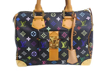 Load image into Gallery viewer, LOUISVUITTON ルイヴィトン モノグラムマルチカラー スピーディ30 ハンドバッグ 村上隆 M92642 ブラック 美品 中古 4c067775