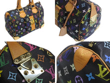 Load image into Gallery viewer, LOUISVUITTON ルイヴィトン モノグラムマルチカラー スピーディ30 ハンドバッグ 村上隆 M92642 ブラック 美品 中古 4c067775