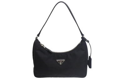 PRADA プラダ ホーボー RE-EDITION 2000 ホーボー ハンドバッグ トライアングル ブラック ナイロン 美品 中古 4c067781 