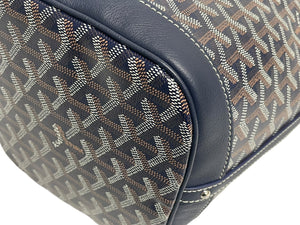 新品未使用 GOYARD ゴヤール プティフロ ショルダーバッグ バケットバッグ レザー コーティングキャンバス ネイビー 中古 4c067825