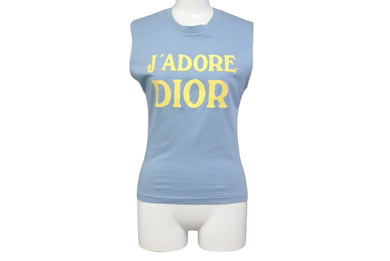 ChristianDior クリスチャンディオール J'ADORE タンクトップ 2E12155300 イタリア製 ブルー イエロー サイズ38 美品 中古 4c067838