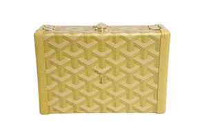 Like new GOYARD Minaudière Trunk Bag MINA55PMLTY60CL60O Gold PVC Leather with Gold Hardware Pre-owned Item 4c067869 