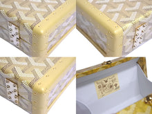 画像をギャラリービューアに読み込む, 新品同様 GOYARD ゴヤール ミノディエール トランクバッグ MINA55PMLTY60CL60O ゴールド PVC レザー ゴールド金具 中古 4c067869
