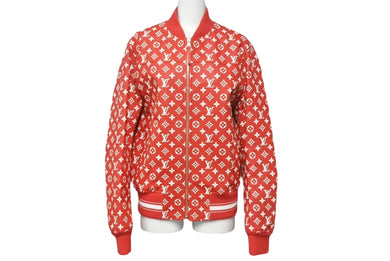 SUPREME シュプリーム ルイ ヴィトン ルイ ルイ LV Leather Baseball Jacket レザージャケット HDL90ED0S サイズ44 ゴートレザー 美品 中古 4c067958 