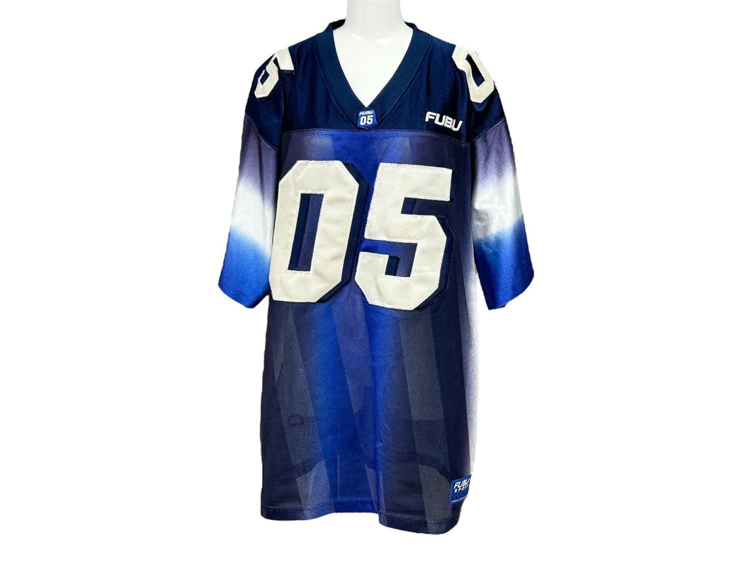 FUBU フブ THE COLLECTION ホッケー半袖Ｔシャツ 90s Y2K グラデーション ブルー ホワイト パープル サイズL 美品 中古 67064