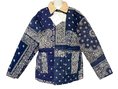 新品未使用 READY MADE レディメイド Quilting Bandana Burn Coat ジャケット サイズ1 ペイズリー柄 キルティング RE-CO-NV-00-00-111 中古 4c067968