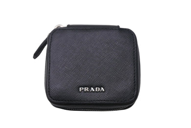 PRADA プラダ コンタクトケース SAFFIANO サフィアーノ ブラック 2ARA18 コンタクトレンズ 小物入れ ボトル欠品 中古 4c068036