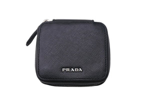 PRADA プラダ コンタクトケース SAFFIANO サフィアーノ ブラック 2ARA18 コンタクトレンズ 小物入れ ボトル欠品 中古 4c068036