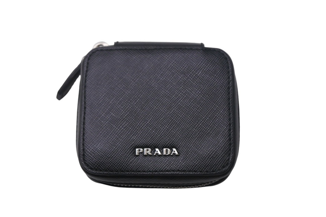 PRADA プラダ コンタクトケース SAFFIANO サフィアーノ ブラック 2ARA18 コンタクトレンズ 小物入れ ボトル欠品 中古 4c068036