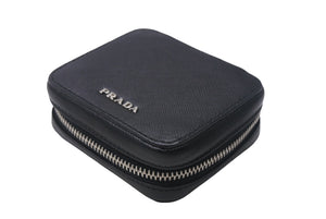 PRADA プラダ コンタクトケース SAFFIANO サフィアーノ ブラック 2ARA18 コンタクトレンズ 小物入れ ボトル欠品 中古 4c068036