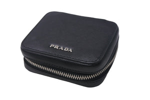 PRADA プラダ コンタクトケース SAFFIANO サフィアーノ ブラック 2ARA18 コンタクトレンズ 小物入れ ボトル欠品 中古 4c068036