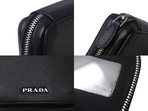 PRADA プラダ コンタクトケース SAFFIANO サフィアーノ ブラック 2ARA18 コンタクトレンズ 小物入れ ボトル欠品 中古 4c068036