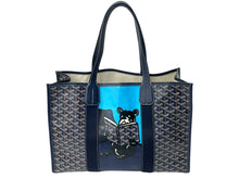 画像をギャラリービューアに読み込む, 新品同様 Goyard ゴヤール ヴィレットMM トートバッグ フレンチブルドック PVC キャンバス ネイビーブルー 中古 4c068038