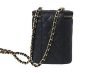 Load image into Gallery viewer, CHANEL シャネル バニティ マトラッセ チェーンショルダーバッグ ラムスキン 32番台 2022年頃 ゴールド金具 ブラック 中古 4c068078