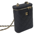 Load image into Gallery viewer, CHANEL シャネル バニティ マトラッセ チェーンショルダーバッグ ラムスキン 32番台 2022年頃 ゴールド金具 ブラック 中古 4c068078