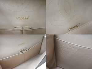 極美品 CHANEL シャネル マトラッセ30 Wチェーンショルダーバッグ 14番台 Wフラップ ココマーク キャビアスキン ベージュ ゴールド金具 中古 4c068079