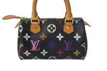Load image into Gallery viewer, LOUIS VUITTON ルイヴィトン ミニスピーディ ハンドバッグ M92644 モノグラムマルチカラー ブラック ゴールド金具 村上隆 美品 中古 4c068086
