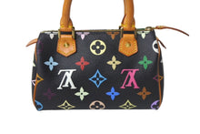 Load image into Gallery viewer, LOUIS VUITTON ルイヴィトン ミニスピーディ ハンドバッグ M92644 モノグラムマルチカラー ブラック ゴールド金具 村上隆 美品 中古 4c068086