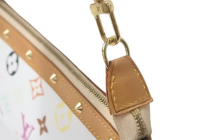 ルイヴィトン ルイヴィトン マルチカラー ポシェット アクセソワール アクセサリーポーチ M92649 村上隆 ホワイト 美品 中古 4c068094 